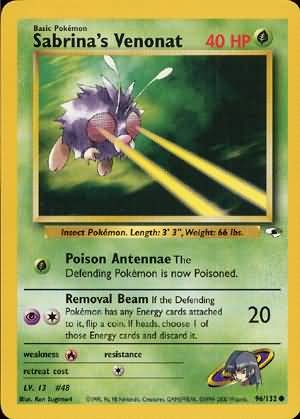 Pokemon Gym Heroes Common Card - Sabrina's Venonat 96/132