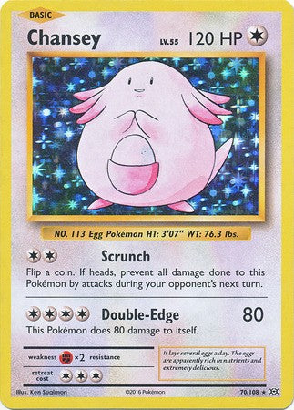 Chansey 70/108 Holo Rare - Pokemon XY Evolutions Single Card
