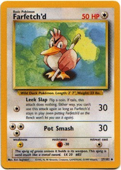 Pokemon Basic Uncommon Card - Farfetch'd 27/102 PokeOrder.com Pokemon Basic Uncommon Card - Farfetch'd 27/102 PokeOrder.com