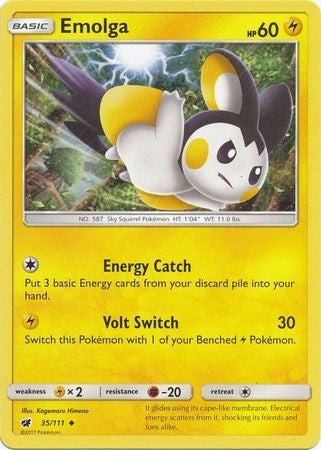 Emolga 35/111 Uncommon - Pokemon Crimson Invasion Card