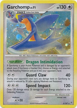 Pokemon Supreme Victors Holo Rare Card - Garchomp 5/147
