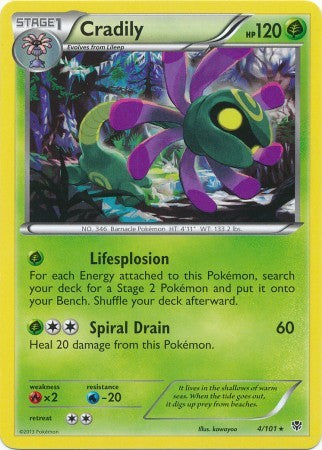 Cradily 4/101 - Pokemon Plasma Blast Rare Card