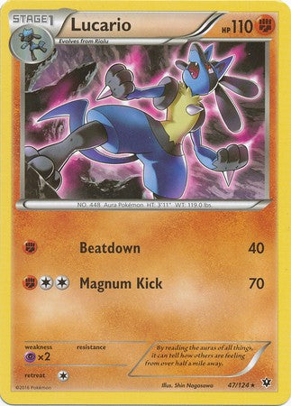 Lucario 47/124 Rare - Pokemon XY Fates Collide Card