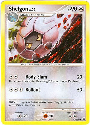 Pokemon Diamond and Pearl Stormfront Card - Shelgon (U)