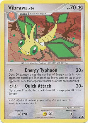 Pokemon Platinum Rising Rivals Single Card Uncommon Vibrava 53/111