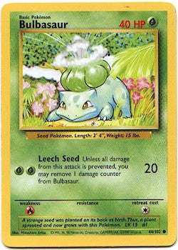 Pokemon Basic Common Card - Bulbasaur 44/102