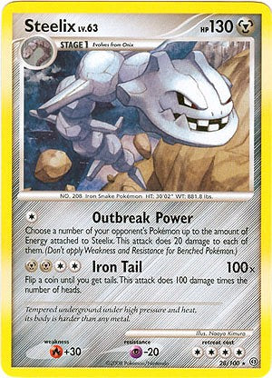 Pokemon Diamond and Pearl Stormfront Card - Steelix (R) Pokemon Diamond and Pearl Stormfront Card - Steelix (R)