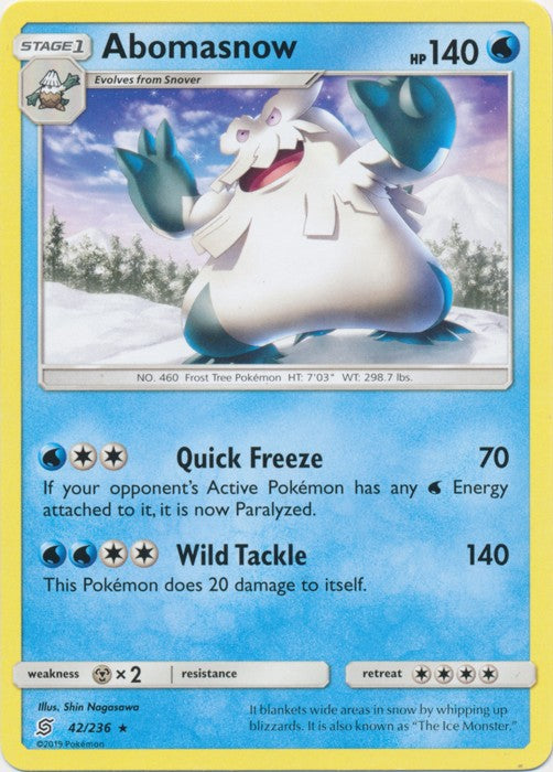 Abomasnow - 42/236 - Rare Sun & Moon: Unified Minds PokeOrder.com Abomasnow - 42/236 - Rare Sun & Moon: Unified Minds PokeOrder.com