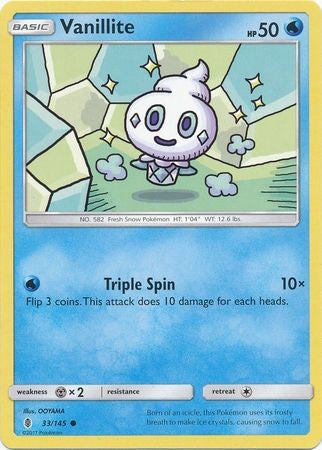 Vanillite 33/145 Common - Pokemon Sun & Moon Guardians Rising Card