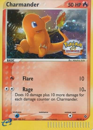 Pokemon Holo Rare Promo Card - Charmander 98/97 City Championships Pokemon Holo Rare Promo Card - Charmander 98/97 City Championships