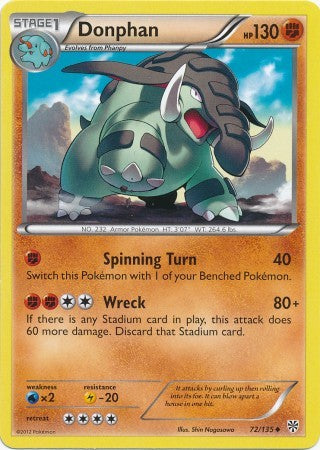 Donphan 72/135 - Pokemon Plasma Storm Uncommon Card Donphan 72/135 - Pokemon Plasma Storm Uncommon Card