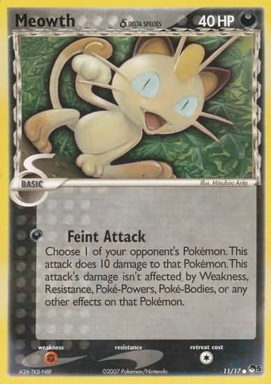 Pokemon POP Series 5 Promo Card Meowth 11/17 Common