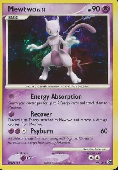 Pokemon Majestic Dawn Holo Rare Promo Card - Mewtwo 9/100