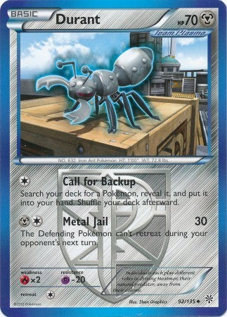 Pokemon Trading Card Game Black & White Plasma Storm Reverse Holo Durant #92 Pokemon Trading Card Game Black & White Plasma Storm Reverse Holo Durant #92