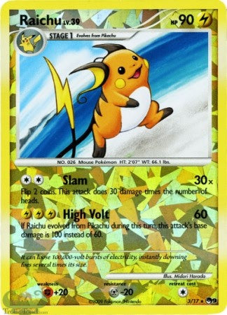 Pokemon Raichu 3/17 Reverse Holo Promo Single Card PokeOrder.com Pokemon Raichu 3/17 Reverse Holo Promo Single Card PokeOrder.com