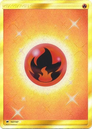 Fire Energy 167/147 Secret Rare - Pokemon Sun & Moon Burning Shadows Card