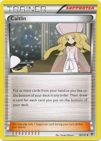 pokemon caitlin card Caitlin 78/101 Plasma Blast Reverse Holo Mint Pokemon Card