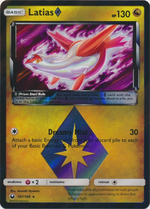 Latias Prism Star 107/168 Holo Rare - Celestial Storm SM7 Pokemon Card