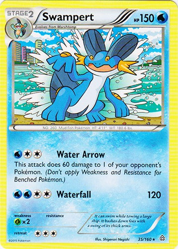 Swampert 35/160 - Rare Pokemon XY Primal Clash Card