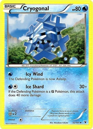 pokemon cryogonal card Pokemon Black & White Noble Victories Uncommon Cryogonal #32