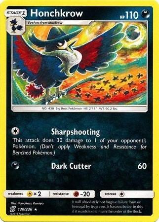 Honchkrow - 130/236 - Rare Sun & Moon: Unified Minds