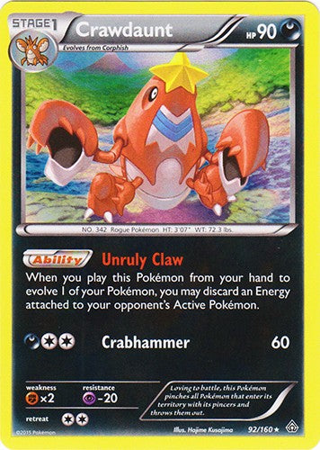 crawdaunt pokemon card Crawdaunt 92/160