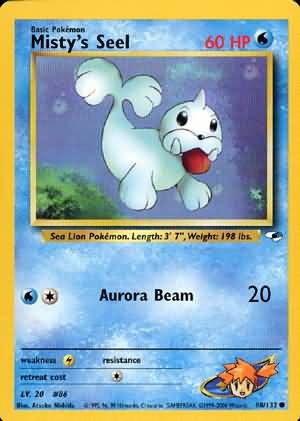 Pokemon Gym Heroes Common Card - Misty's Seel 88/132