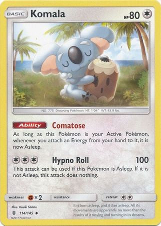 Komala 114/145 Uncommon - Pokemon Sun & Moon Guardians Rising Card