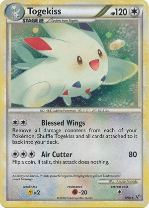 Pokemon Card HeartGold SoulSilver Undaunted Holo Rare Togekiss 9/90