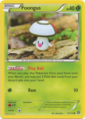 Foongus 12/114 Common - Pokemon XY Steam Siege Card