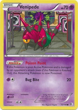 Venipede 72/149 - Pokemon Boundaries Crossed Common Card