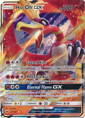 Ho-Oh GX 21/147 Ultra Rare - Pokemon Sun & Moon Burning Shadows Card
