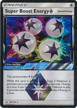 Super Boost Energy Prism Star 136/156 Holo Rare - Pokemon Ultra Prism