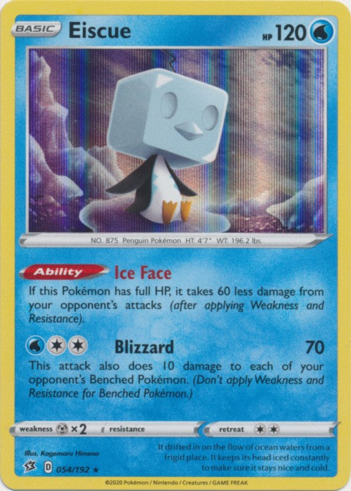 Eiscue - 054/192 Pokemon » SWSH Rebel Clash Holo Rare