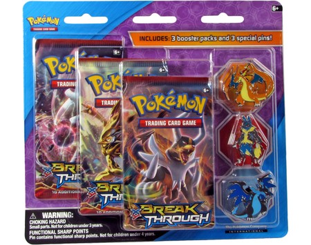 Pokemon XY Breakthrough 3-Pack Blister with 3 Pins PokeOrder.com Pokemon XY Breakthrough 3-Pack Blister with 3 Pins PokeOrder.com