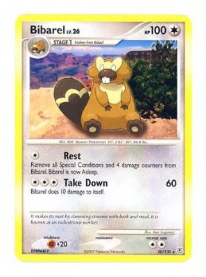 Pokemon Diamond & Pearl Rare Card - Bibarel 20/130