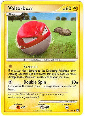Pokemon Diamond and Pearl Stormfront Card - Voltorb (C) PokeOrder.com Pokemon Diamond and Pearl Stormfront Card - Voltorb (C) PokeOrder.com