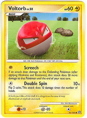 Pokemon Diamond and Pearl Stormfront Card - Voltorb (C)