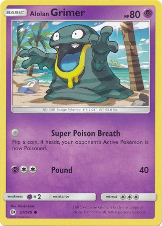 Alolan Grimer 57/149 Common - Pokemon Sun & Moon Base Set Single Card