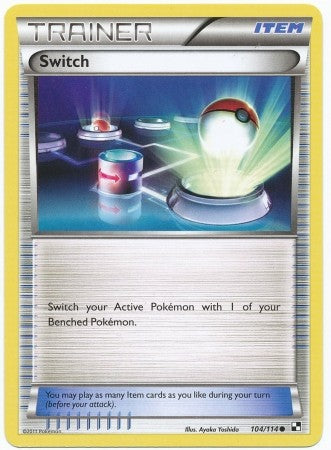 Pokemon Black & White Switch 104/114 Common Card