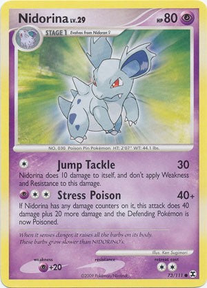 Pokemon Platinum Rising Rivals Single Card Common Nidorina 73/111