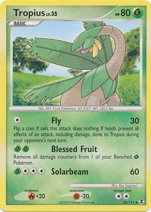pokemon card tropius Pokemon Platinum Rising Rivals Single Card Uncommon Tropius 52/111 – PokeOrder.com