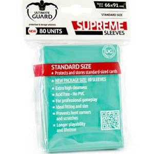 Ultimate Guard Supreme Standard Sized Sleeves - Turquoise (80 Card Sleeves)
