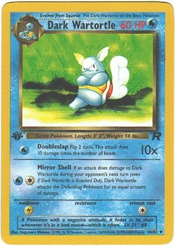 Pokemon Team Rocket Uncommon Dark Wartortle #46 Pokemon Team Rocket Uncommon Dark Wartortle #46
