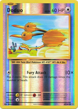 Doduo 69/108 Common - Reverse Pokemon XY Evolutions Single Card