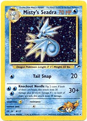 Pokemon Pre-Release Holo Rare Promo Card - Misty's Seadra 9/132