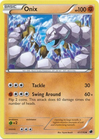 Onix 61/116 - Pokemon Plasma Freeze Uncommon Card PokeOrder.com Onix 61/116 - Pokemon Plasma Freeze Uncommon Card PokeOrder.com