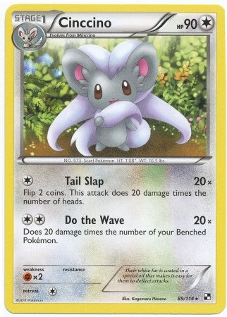 Pokemon Black & White Cinccino 89/114 Rare Single Card