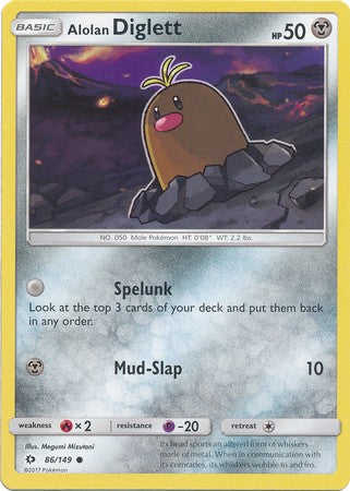 Alolan Diglett 86/149 Common - Pokemon Sun & Moon Base Set Single Card