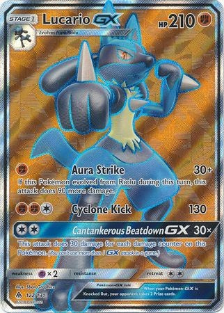Lucario GX 122/131 Full Art - Pokemon Sun & Moon Forbidden Light Card
